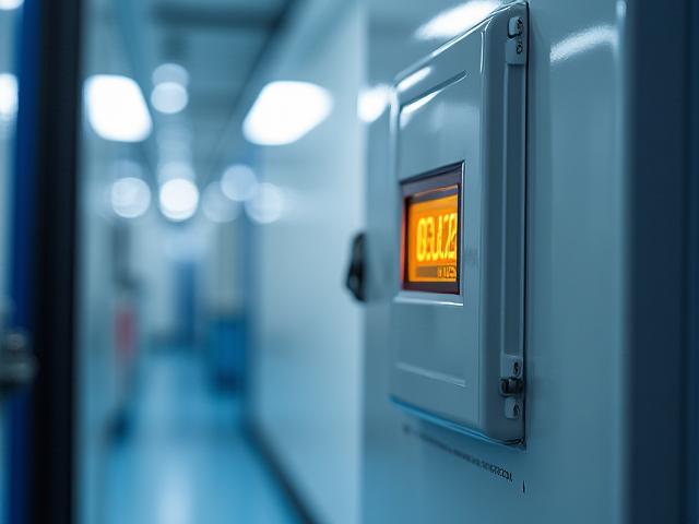 Close-up of pharmaceutical packages in a temperature-controlled environment