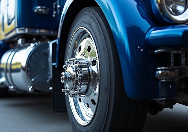 Close up of a RoadRoyalty truck engine and air-ride suspension